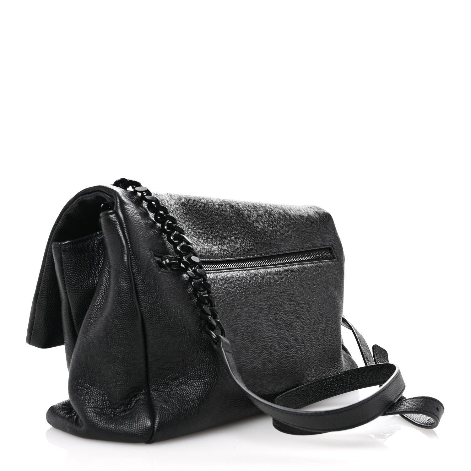 Saint Laurent Grain De Poudre Medium West Hollywood Monogram Fold-Over Black 3 of 11