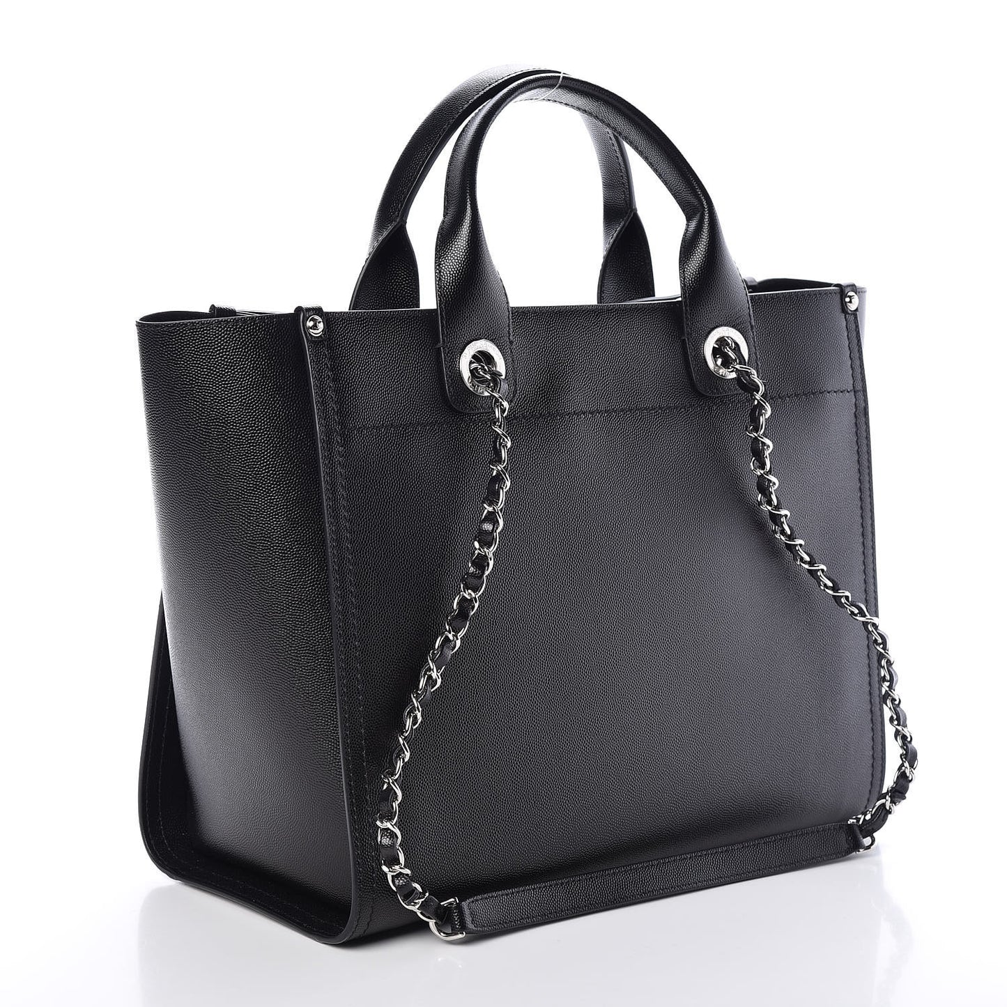 Caviar Small Studded Deauville Tote Black