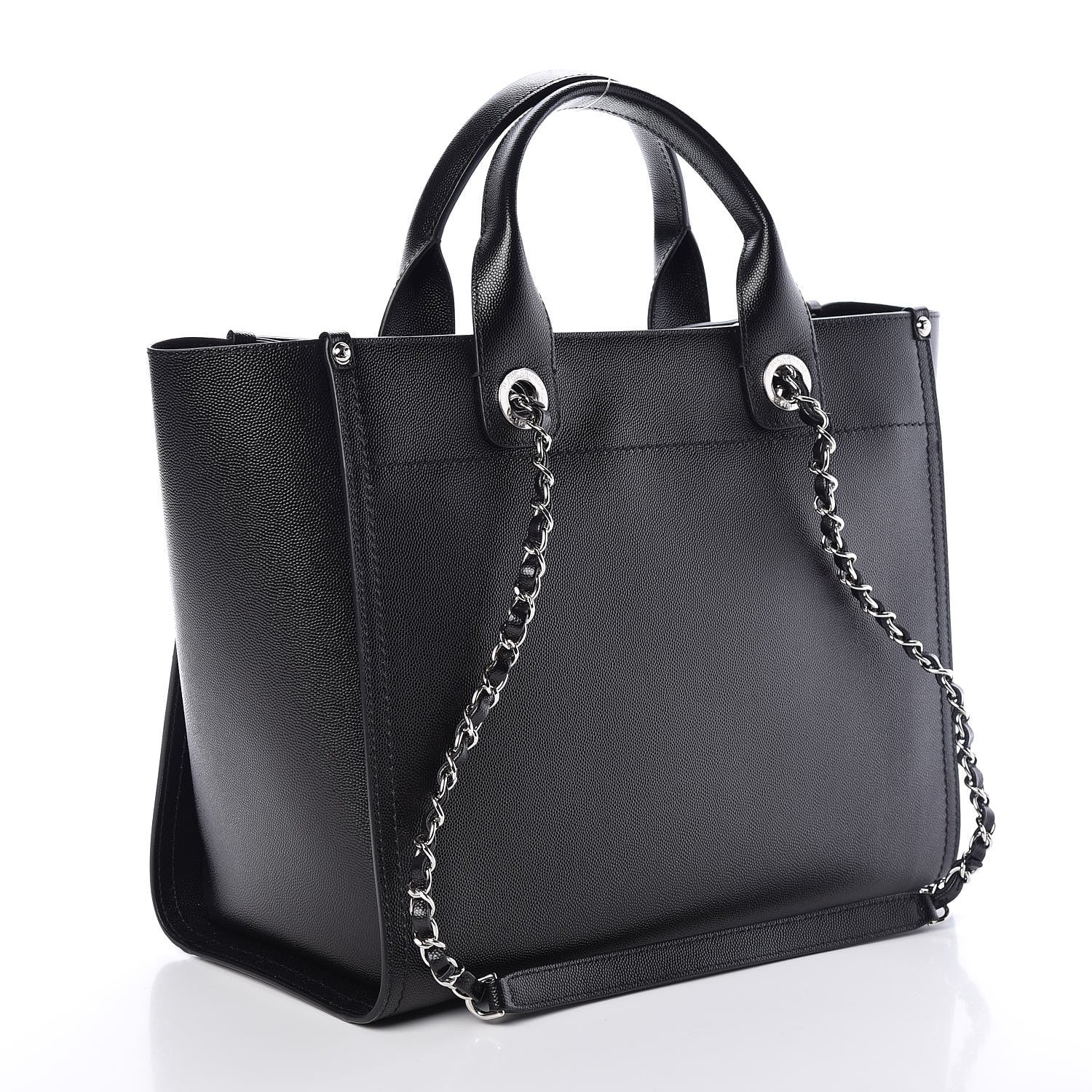 Chanel Caviar Small Studded Deauville Tote Black 4 of 11
