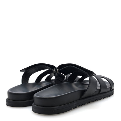 Hermes Calfskin Womens Chypre Sandals 38 Black 4 of 9