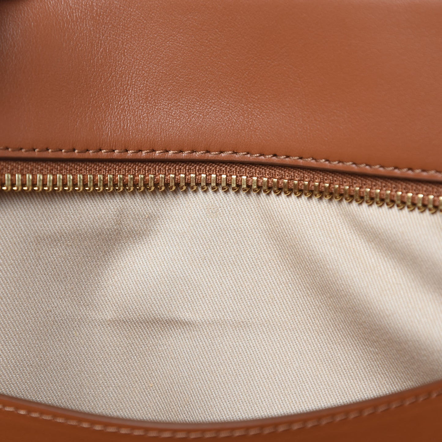Smooth Calfskin Little Horses Embroidered Tao Zipped Tote Caramel