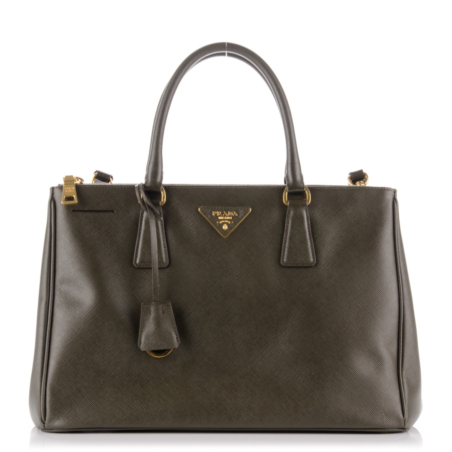 Prada Saffiano Medium Galleria Double Zip Tote Militare 1 of 7