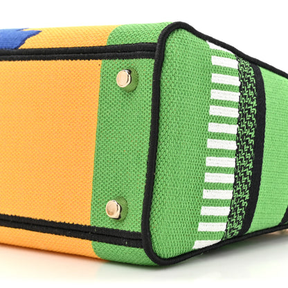 Christian Dior Canvas Embroidered Flower Pop Medium Lady D-Lite Bright Yellow Green 9 of 11