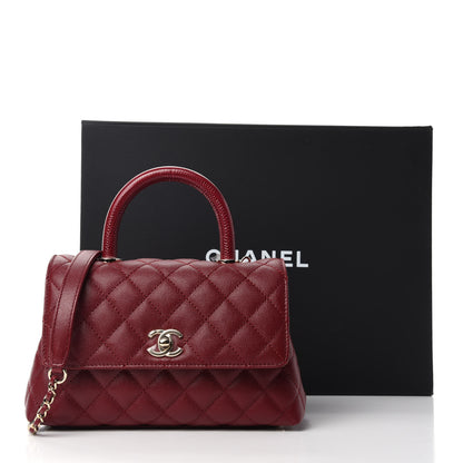 Chanel Caviar Lizard Quilted Mini Coco Handle Flap Red 11 of 11