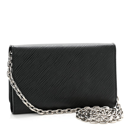 Louis Vuitton Epi Twist Chain Wallet Black 3 of 11
