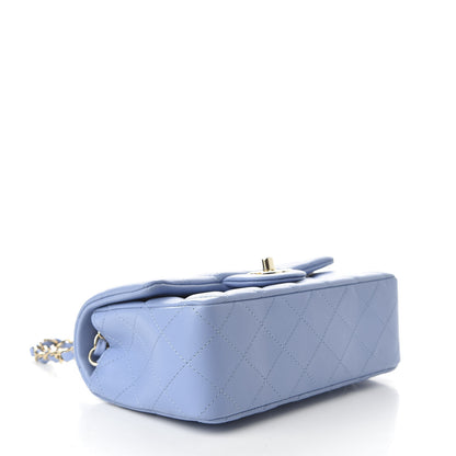 Chanel Lambskin Quilted Mini Rectangular Flap Light Blue 4 of 11