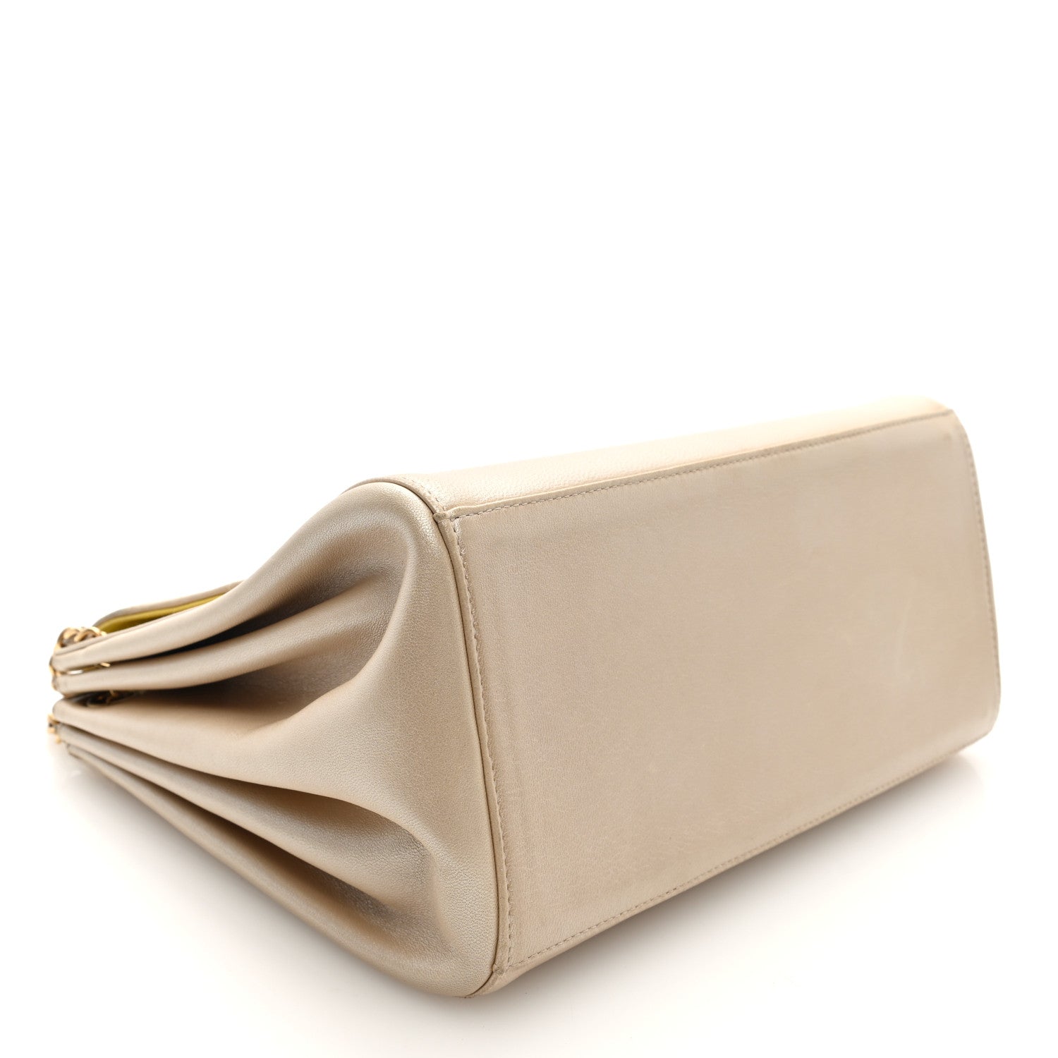 Chanel Metallic Lambskin Chocolate Bar Accordion Mademoiselle Flap Gold 4 of 10