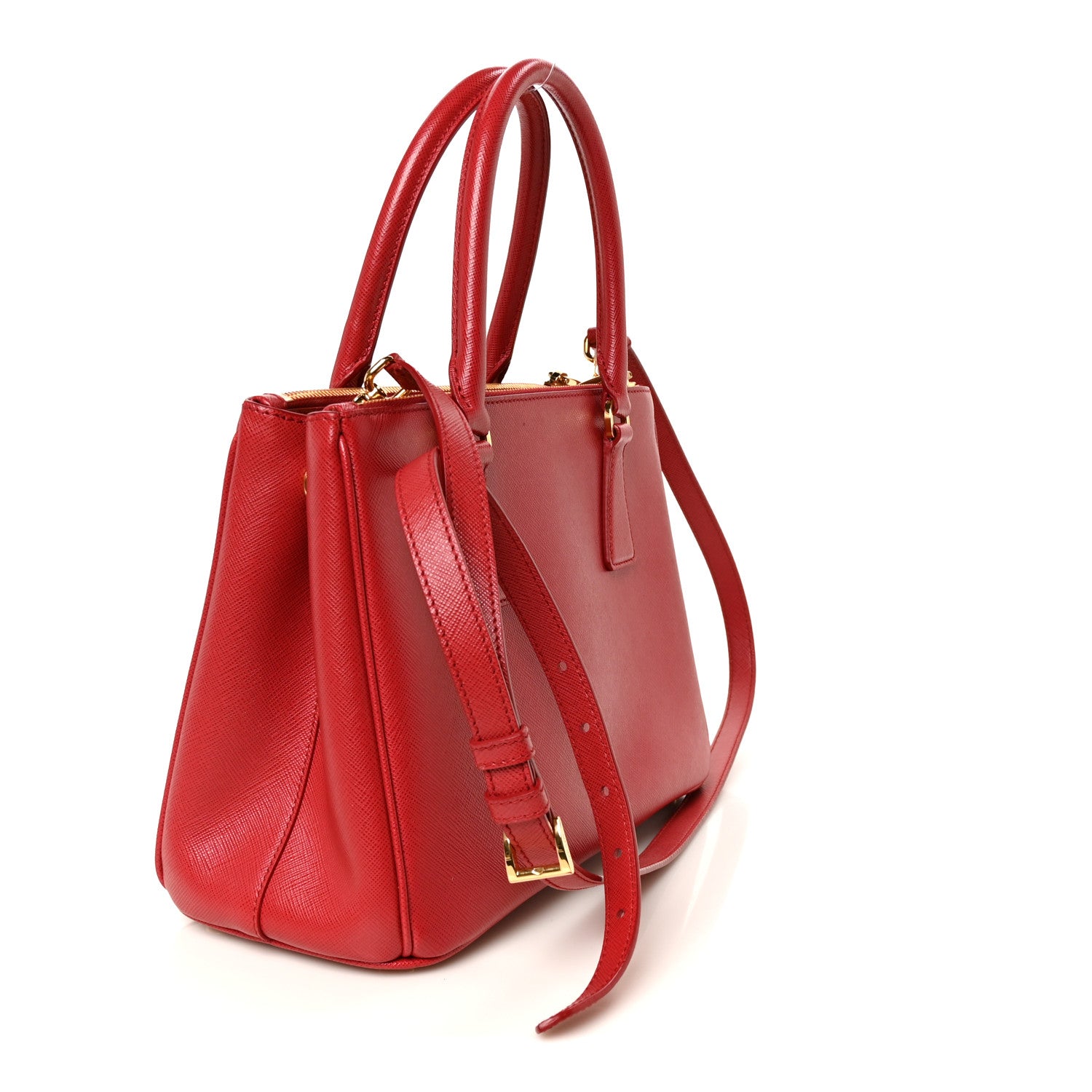 Prada Saffiano Small Galleria Double Zip Tote Fuoco 3 of 10