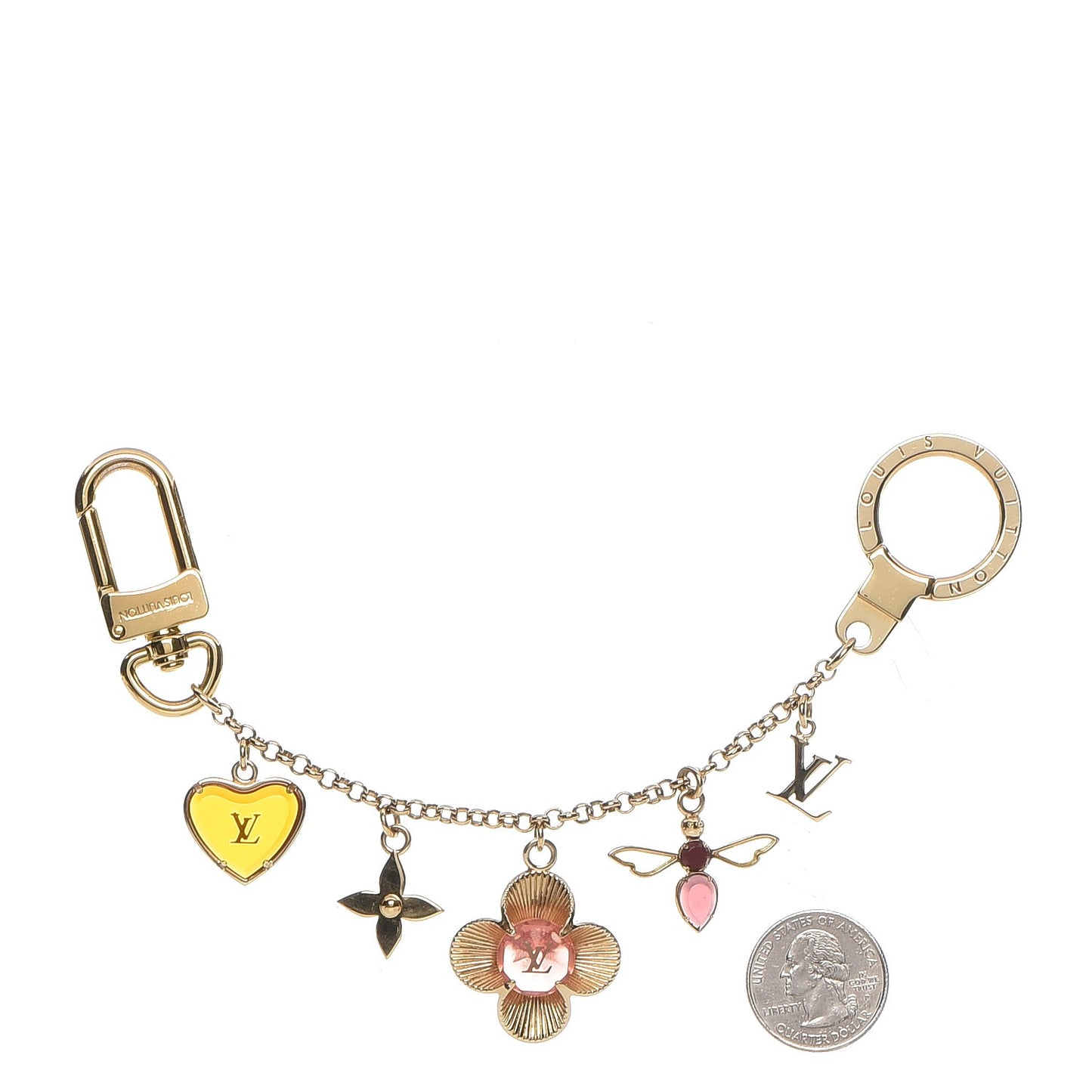Bee Flower Chain Key Charm