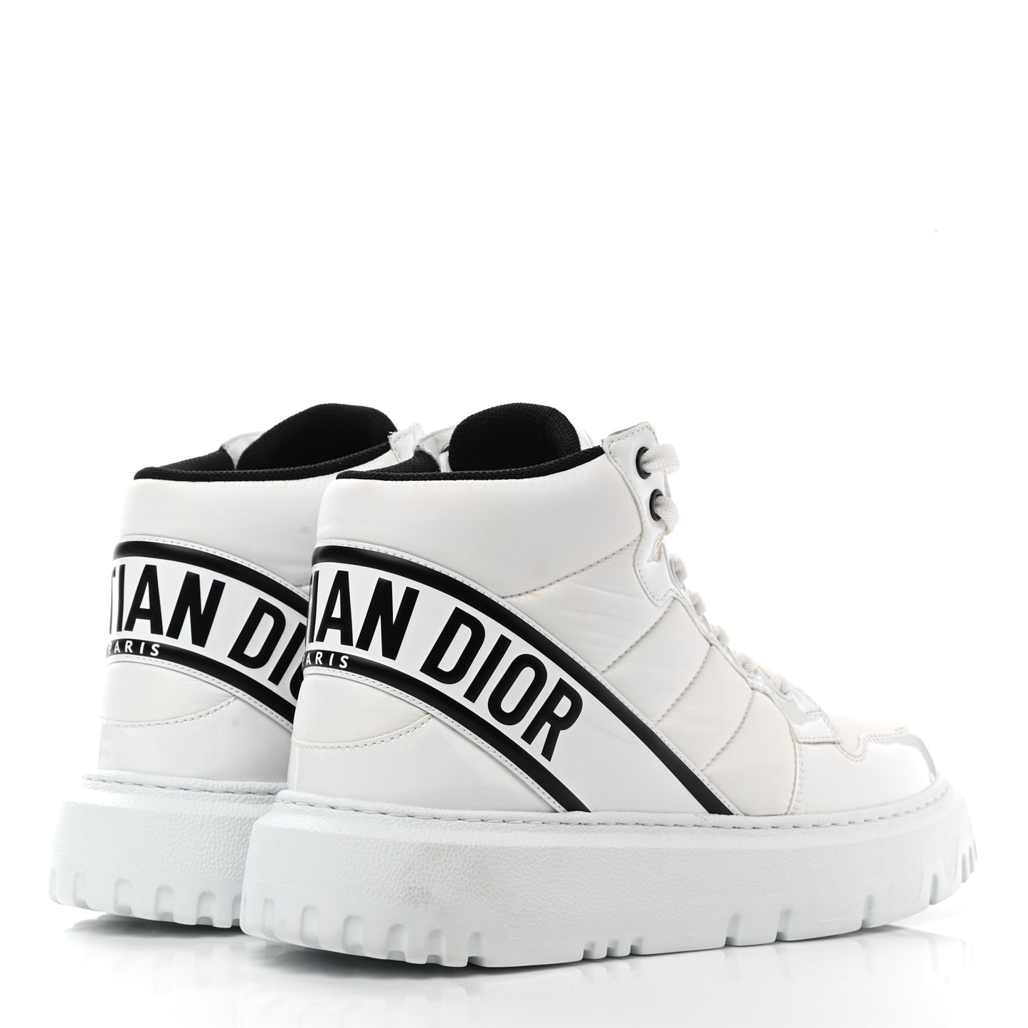 Nylon Fabric Womens D-Player High Top Sneakers 39.5 White Black