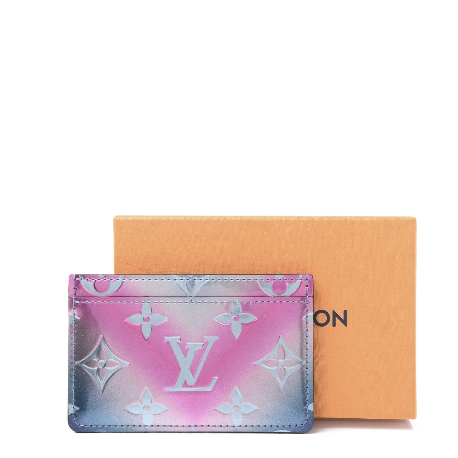 Louis Vuitton Metallic Vernis Card Holder Blue Pink 9 of 9