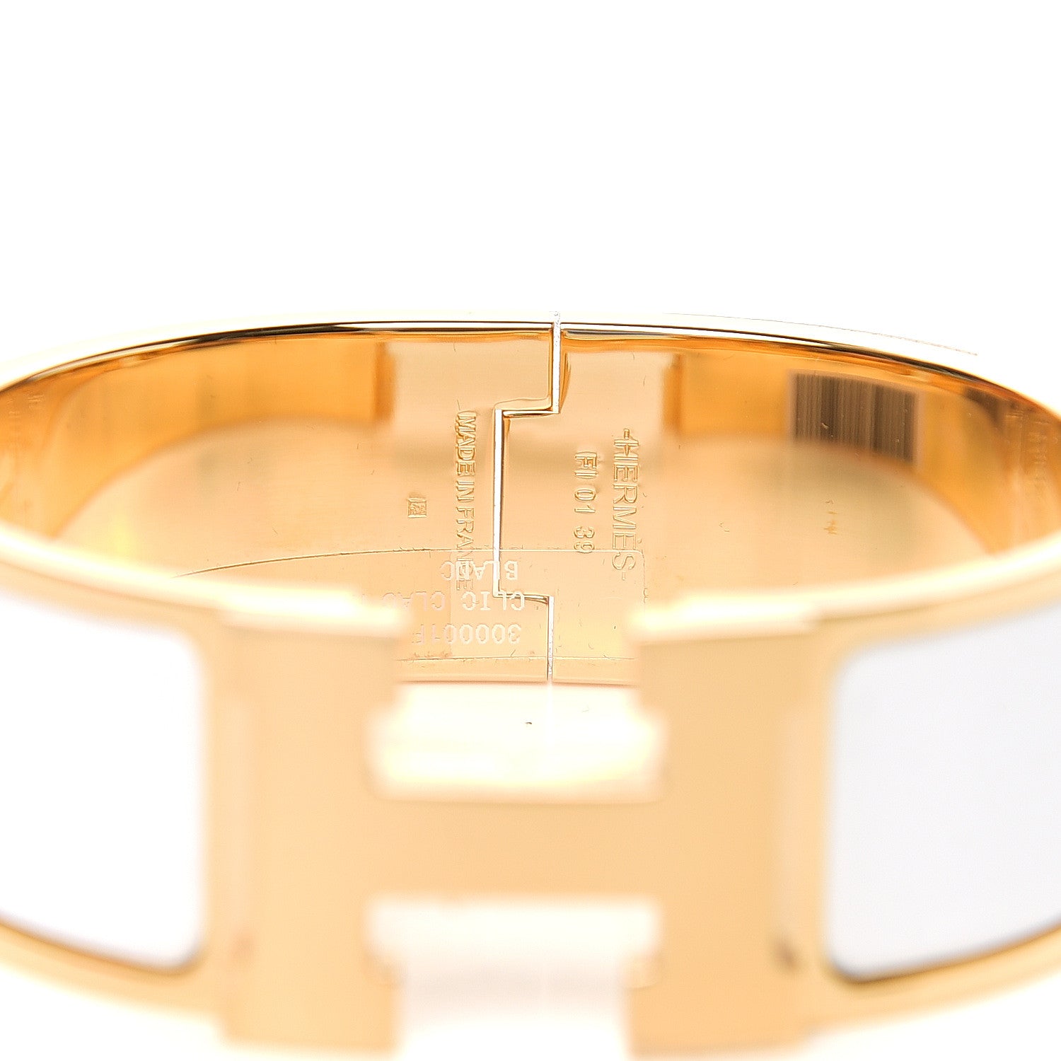 Hermes Enamel Wide Clic Clac H Bracelet PM White 3 of 4