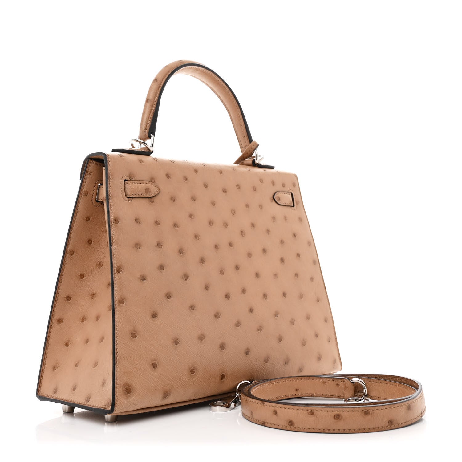 Hermes Ostrich Kelly Sellier 25 Chai 3 of 12