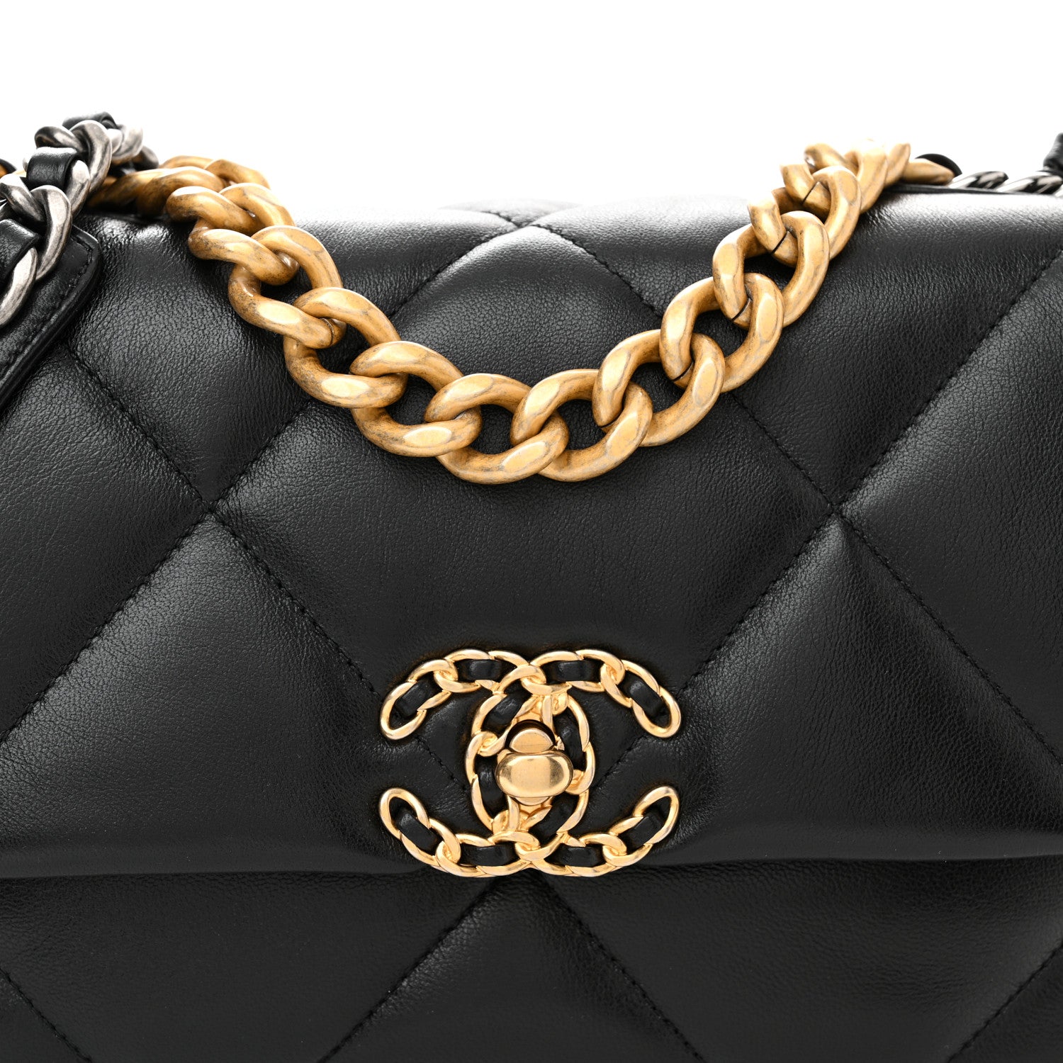 Chanel Goatskin Quilted Medium Chanel 19 Flap Black 8 of 11