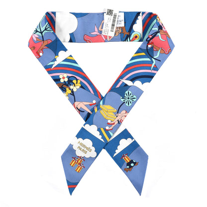 Hermes Silk Carres Volants Twilly Bleu Jaune Vif Multicolor 1 of 4