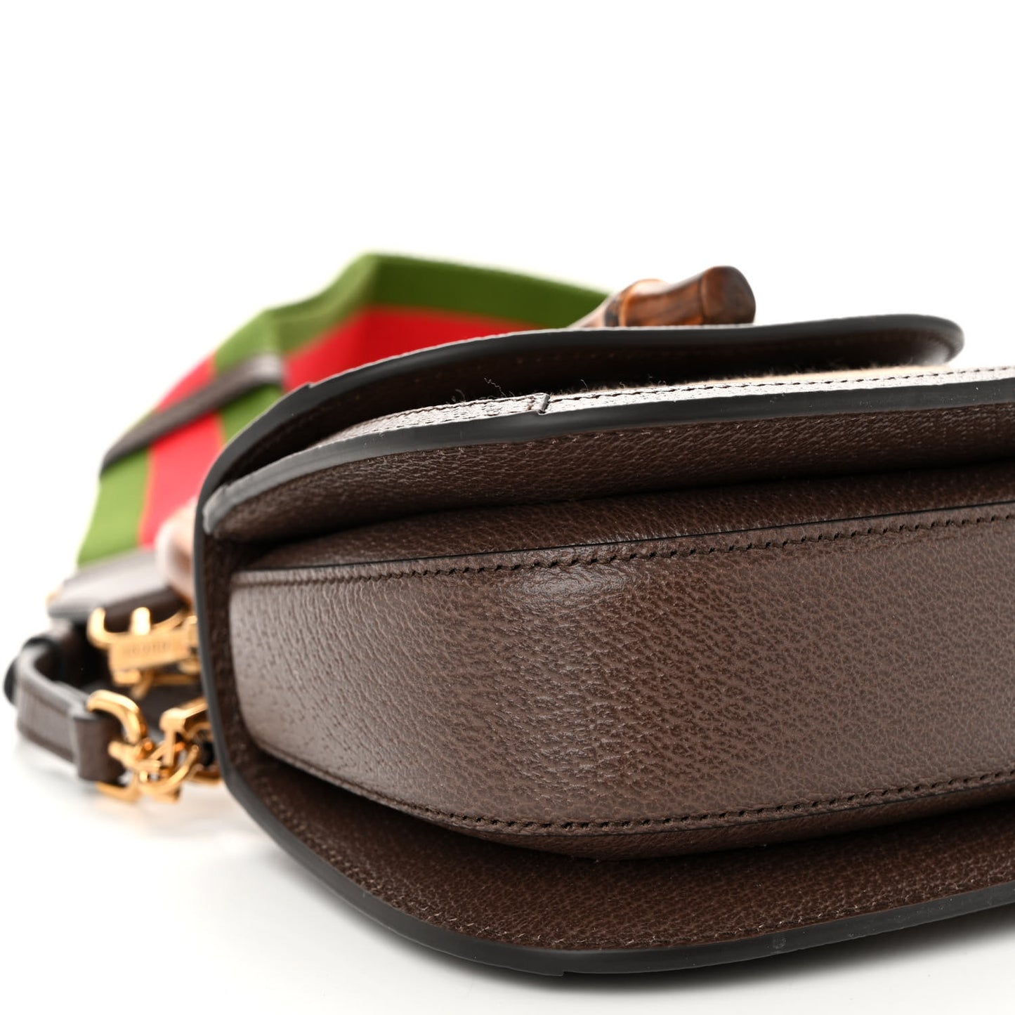 Monogram Jumbo GG Textured Dollar Calfskin Web Mini Bamboo 1947 Top Handle Bag Camel Ebony New Acero
