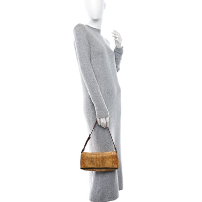 Fendi Snakeskin Shoulder Bag Beige Multicolor 2 of 8