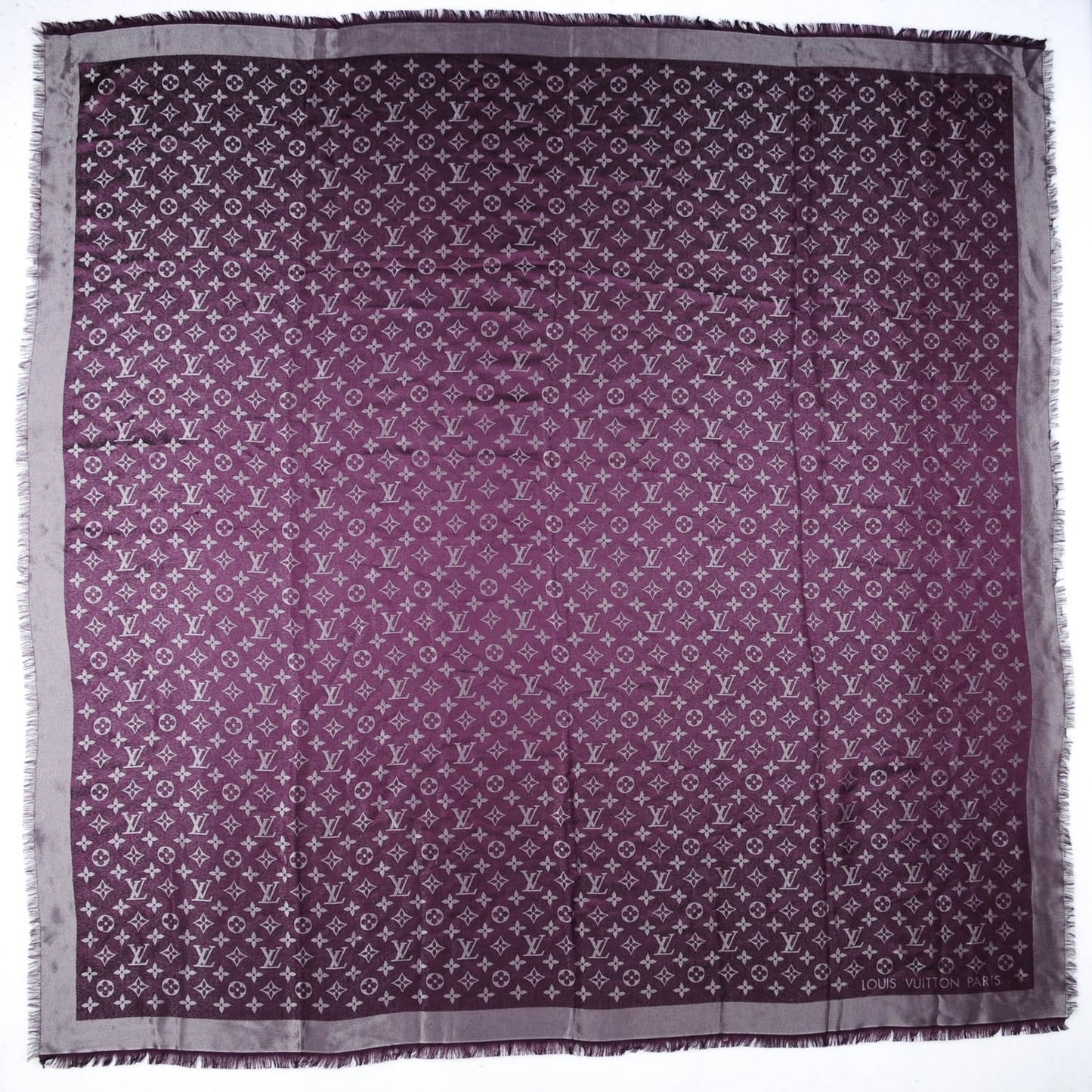 Silk Lurex Wool Monogram Shine Shawl Amarante
