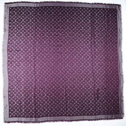 Louis Vuitton Silk Lurex Wool Monogram Shine Shawl Amarante 3 of 5