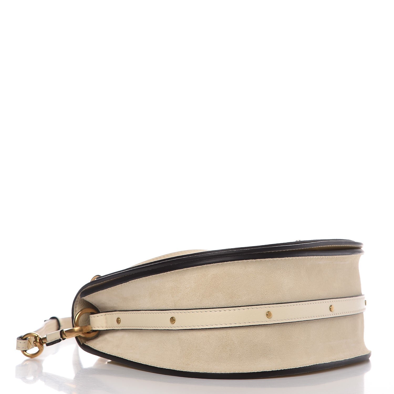 Chloe Calfskin Suede Medium Nile Bracelet Bag Off White 10 of 12