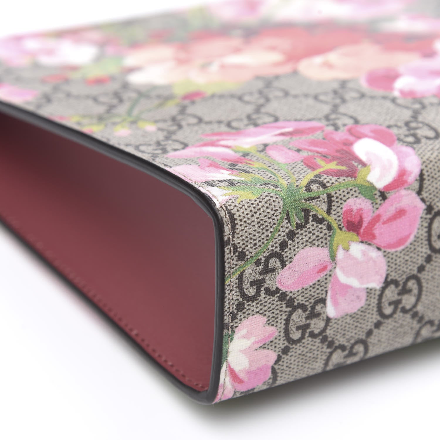 Gucci GG Supreme Monogram Blooms Large Cosmetic Case Beige Multicolor Dry Rose 8 of 10