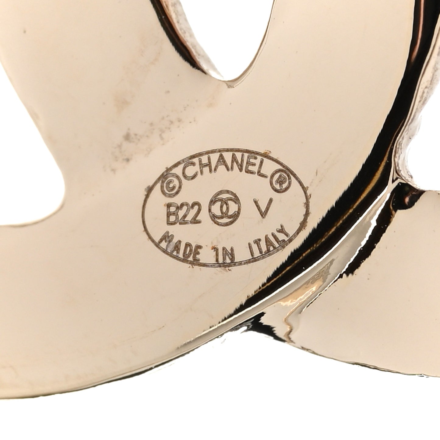 Metal CC Heart Coco In Love Hoop Earrings Gold