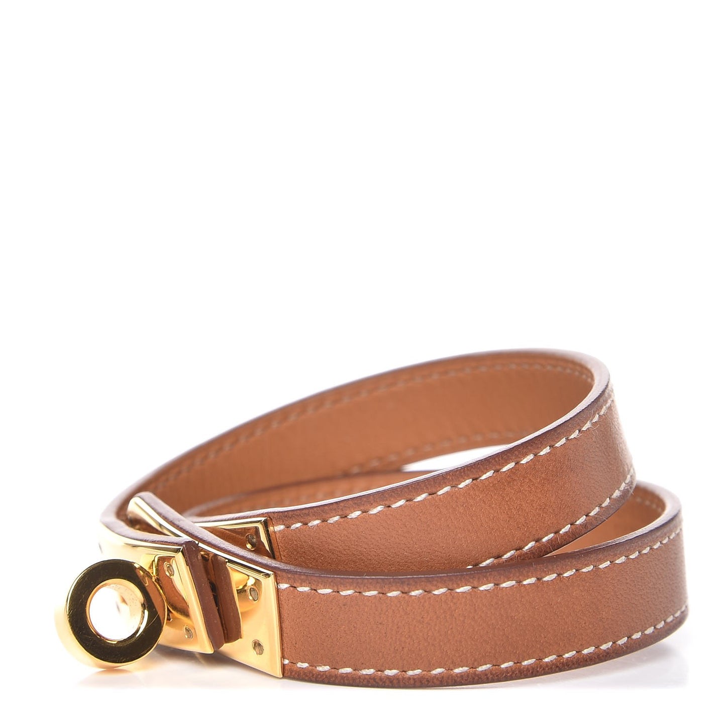 Barenia Kelly Double Tour Bracelet M Fauve