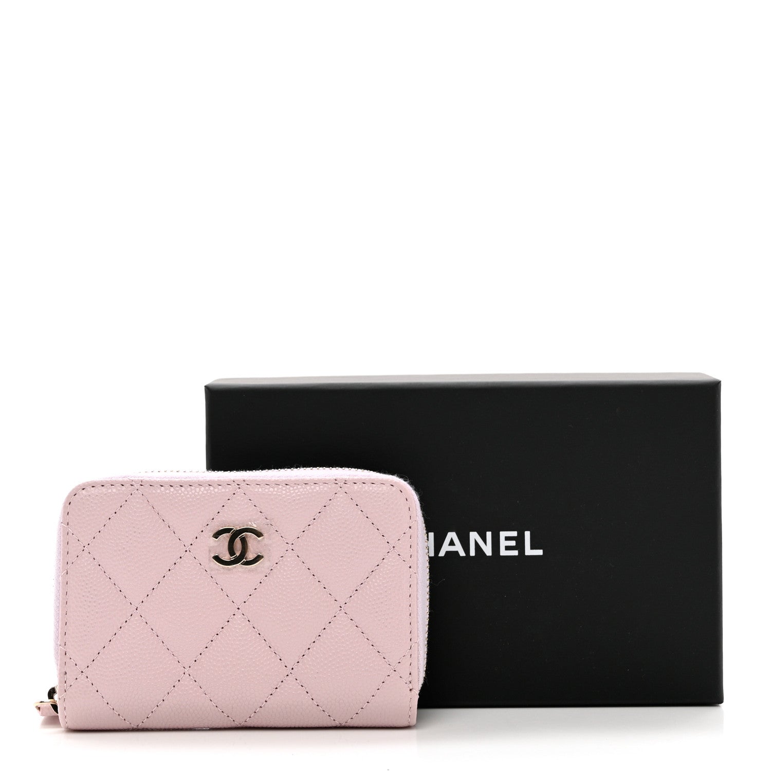 Chanel Caviar Quilted Zip Coin Purse Light Pink 8 of 8