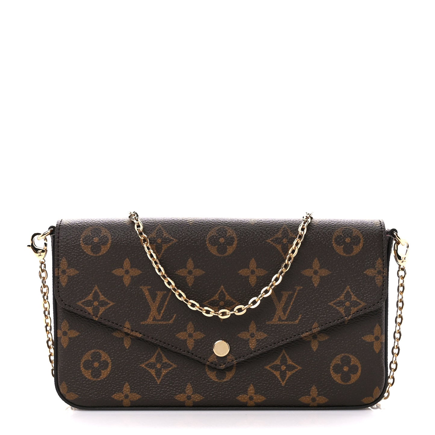 Monogram Pochette Felicie Chain Wallet Fuchsia
