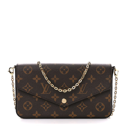 Louis Vuitton Monogram Pochette Felicie Chain Wallet Fuchsia 3 of 14