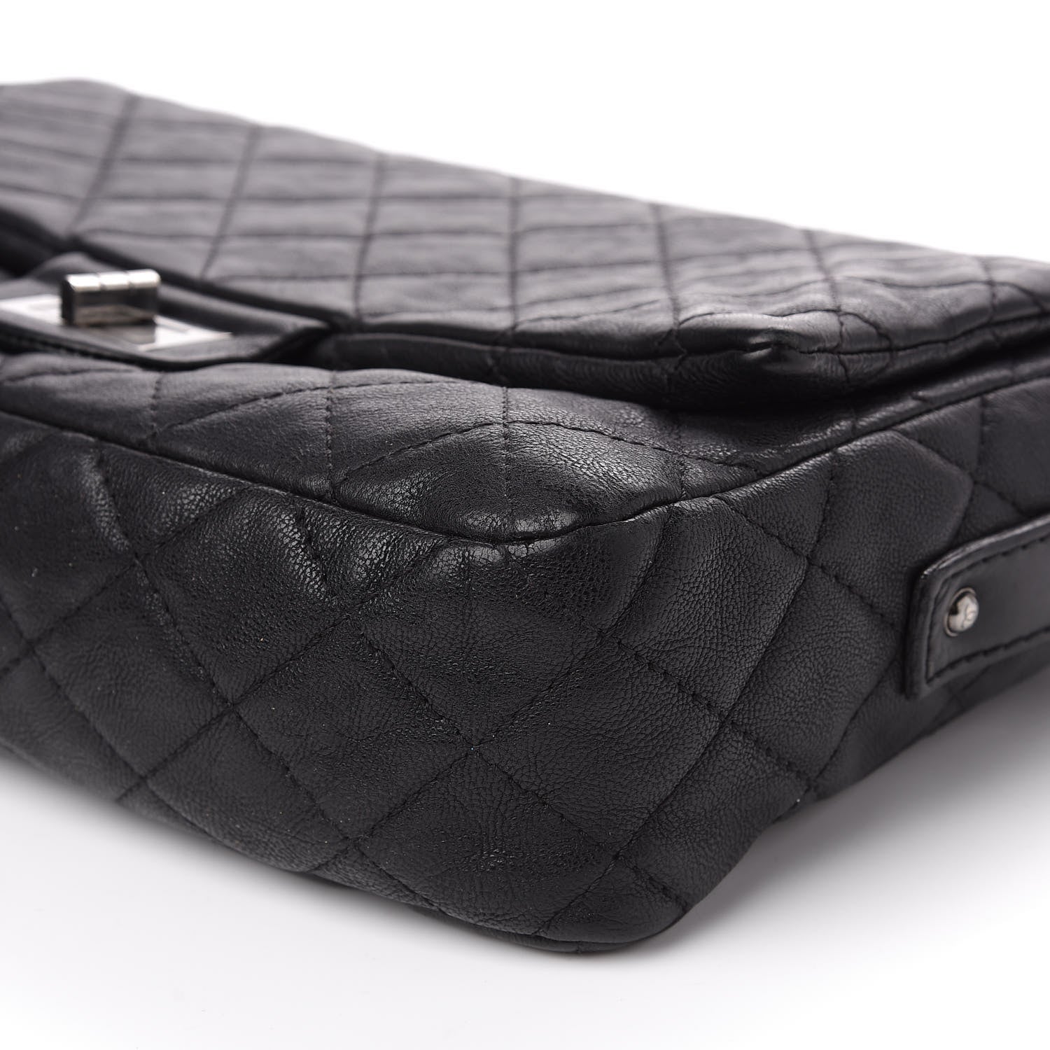 Chanel Calfskin Quilted Jumbo Easy Reissue Messenger Flap Black 7 of 13