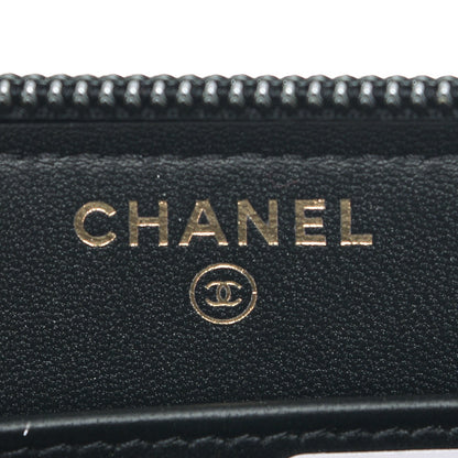 Chanel Lambskin Quilted Boy Zip Around Wallet Black 6 of 8