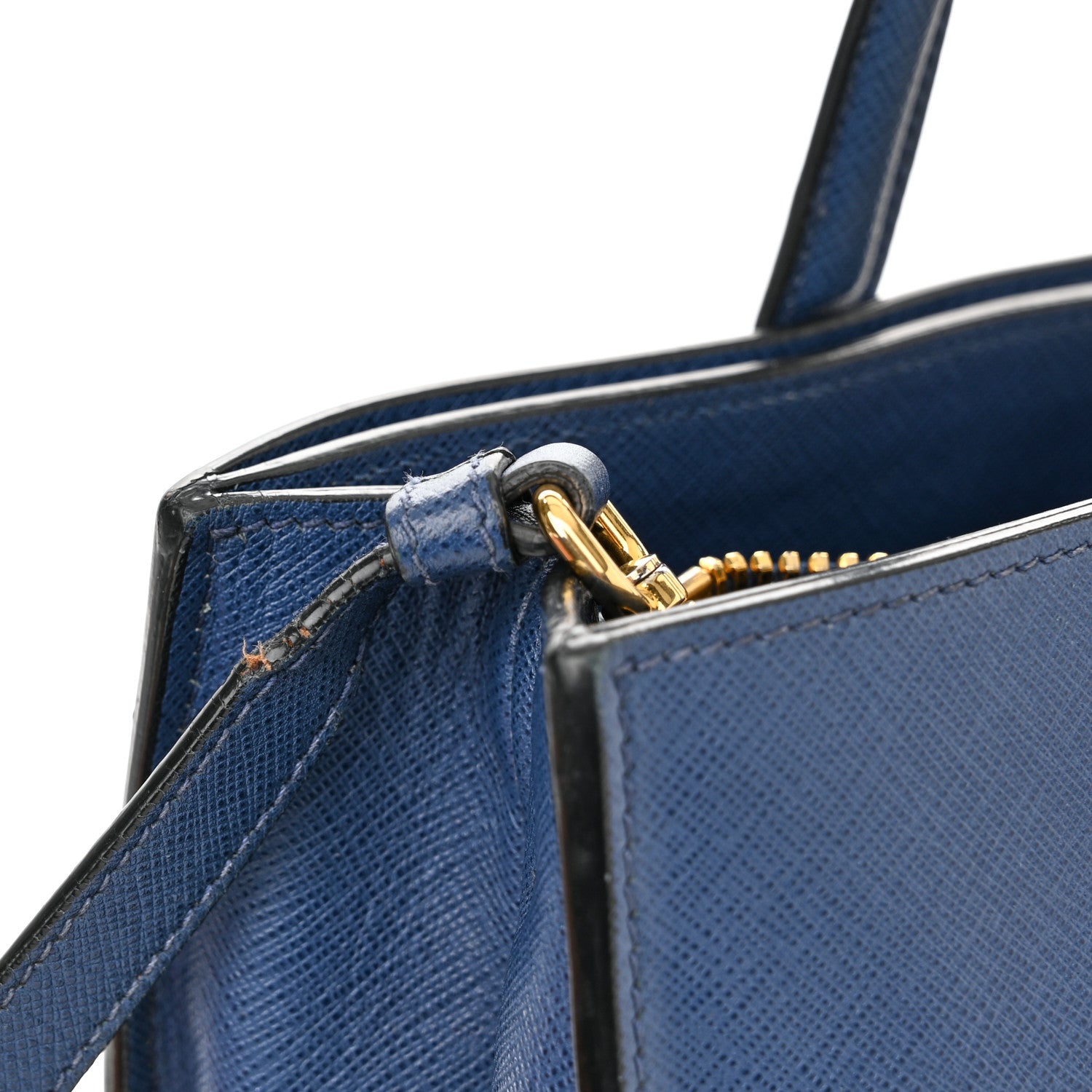 Prada Saffiano Soft Triple Pocket Tote Bluette 12 of 14