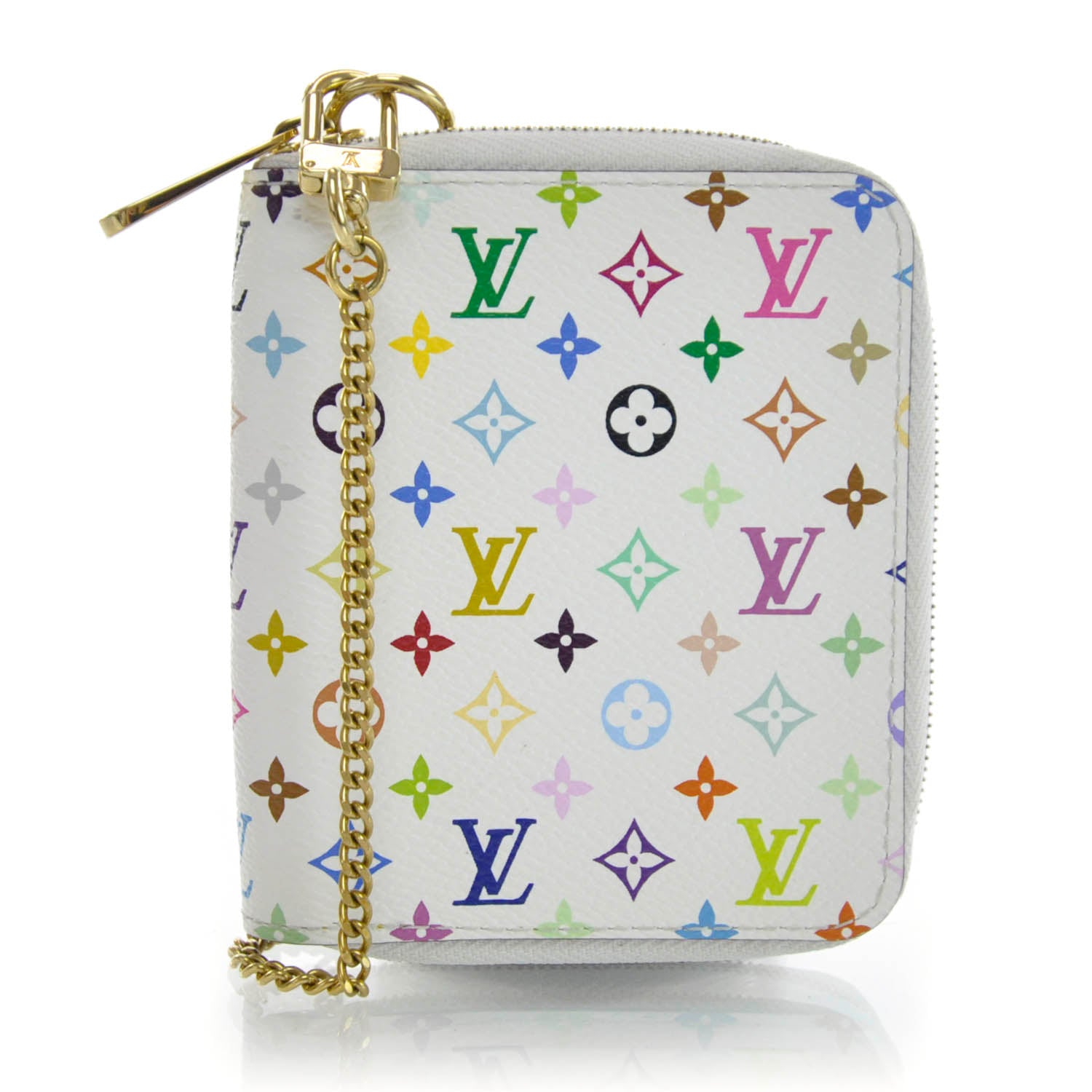 Louis Vuitton Monogram Multicolor Zippy Coin Purse Compact Wallet White 1 of 10