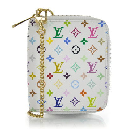 Louis Vuitton Monogram Multicolor Zippy Coin Purse Compact Wallet White 1 of 10