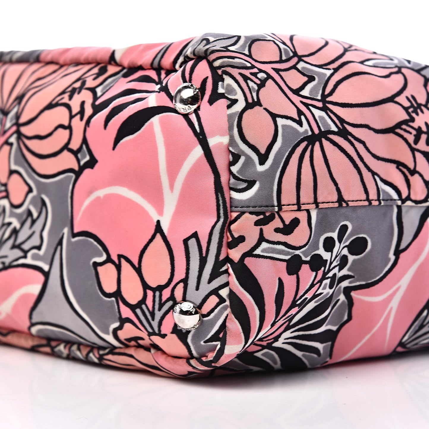 Tessuto Nylon Saffiano Floral Print Tote Peonia