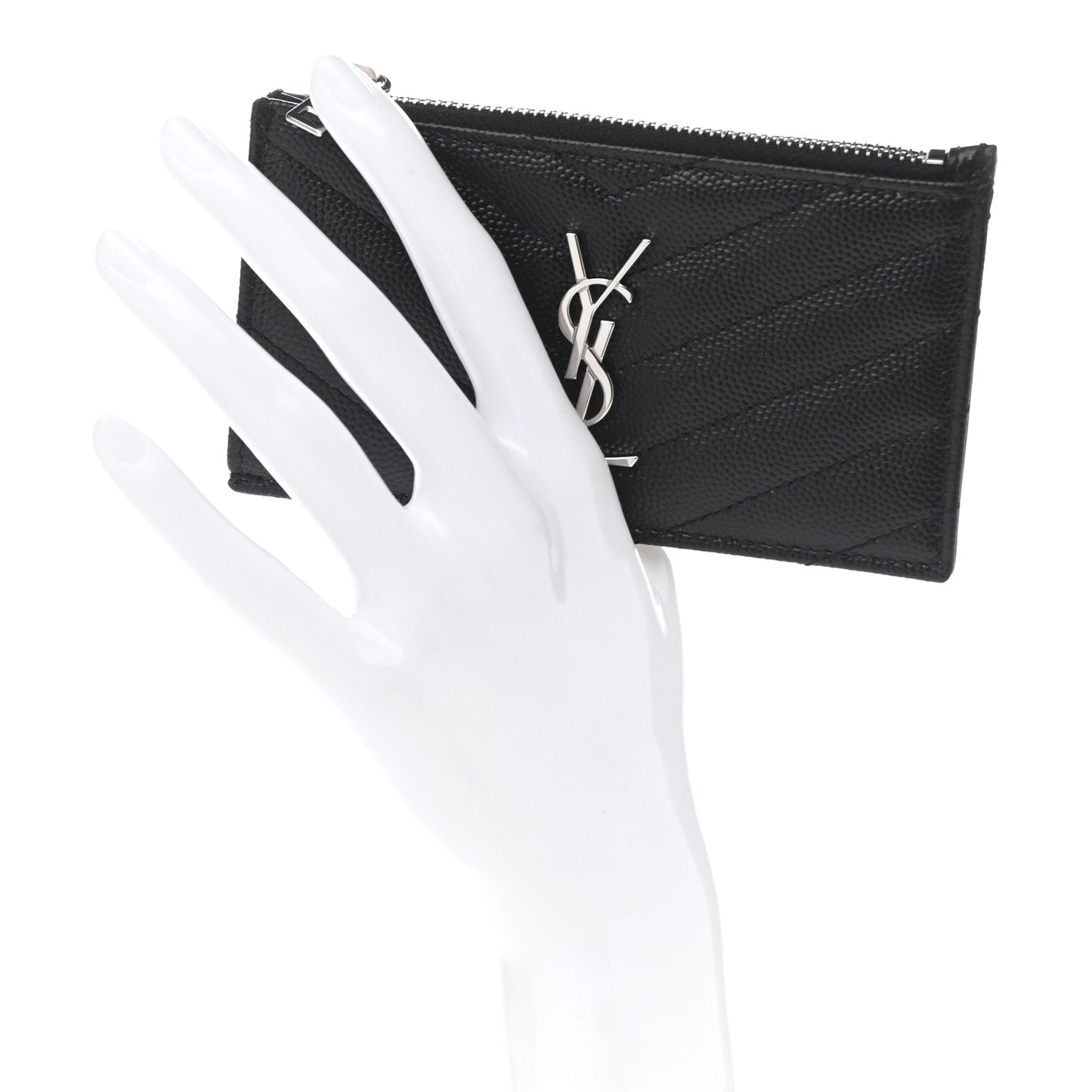 Monogram Grain de Poudre 5 Fragments Zip Pouch Card Holder Black