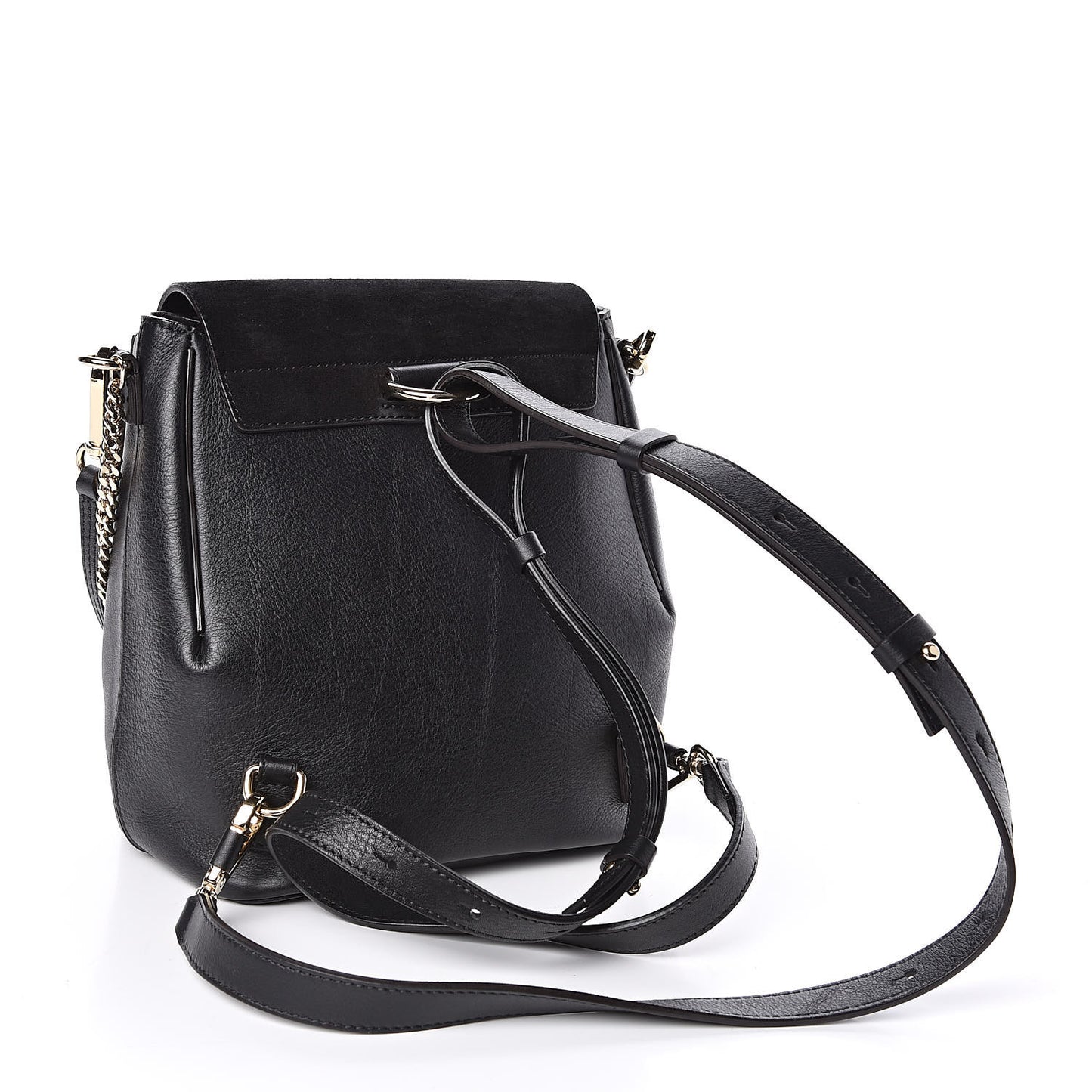 Suede Calfskin Small Faye Backpack Black