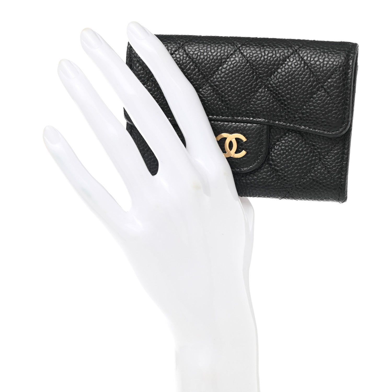 Chanel Caviar Quilted Flap Card Holder Black 2 of 8