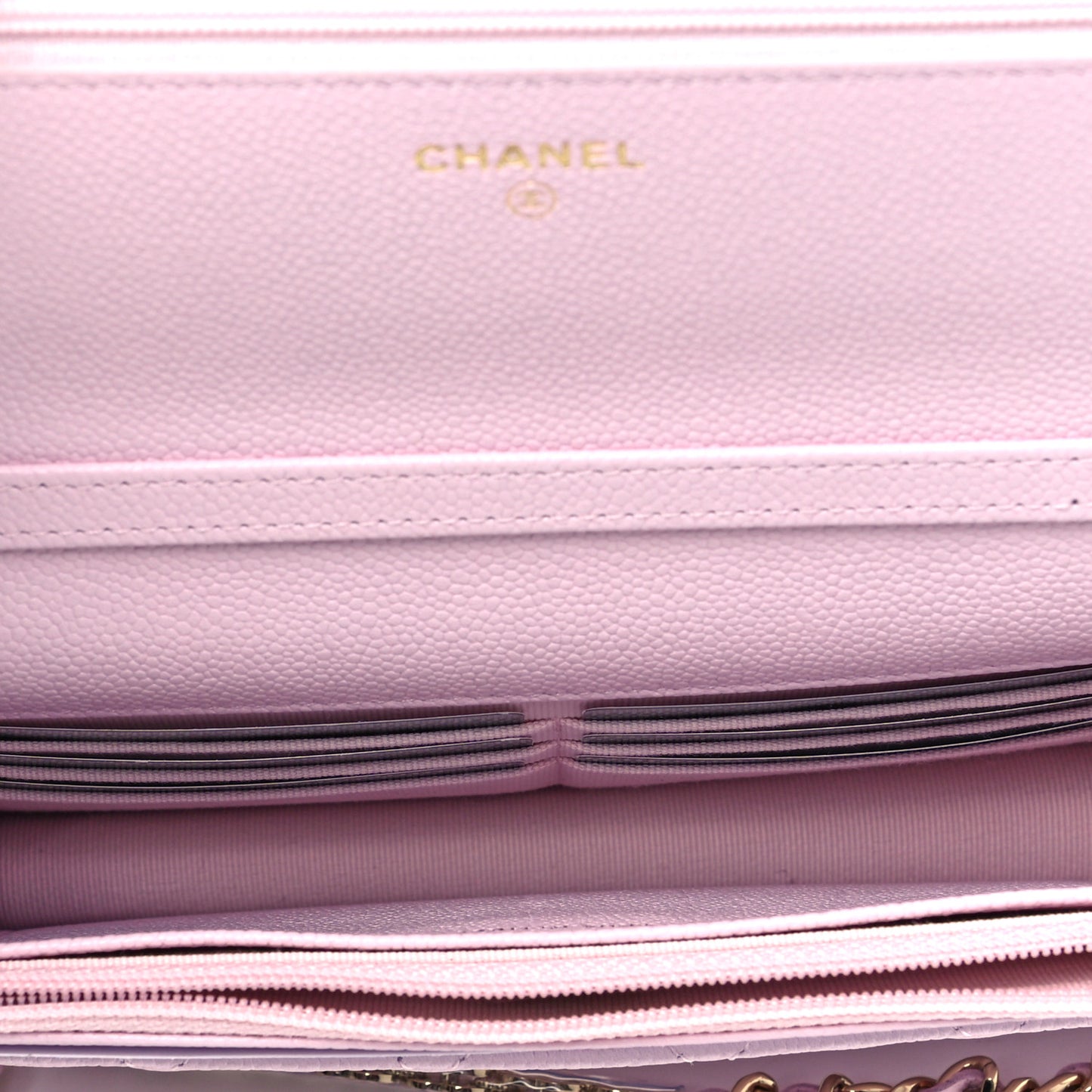 Caviar Quilted Tiny CC Wallet On Chain WOC Light Pink