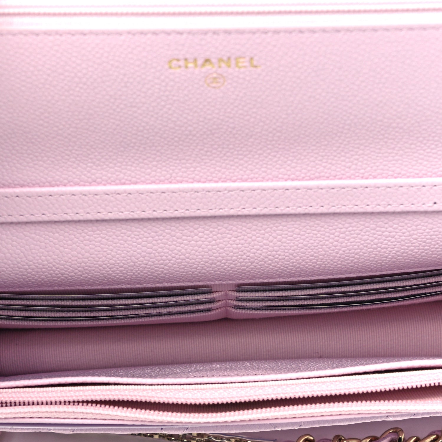 Chanel Caviar Quilted Tiny CC Wallet On Chain WOC Light Pink 5 of 9