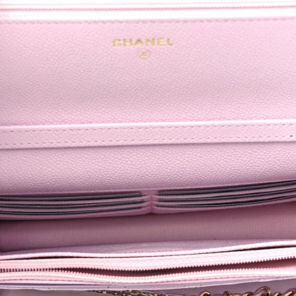 Chanel Caviar Quilted Tiny CC Wallet On Chain WOC Light Pink 5 of 9