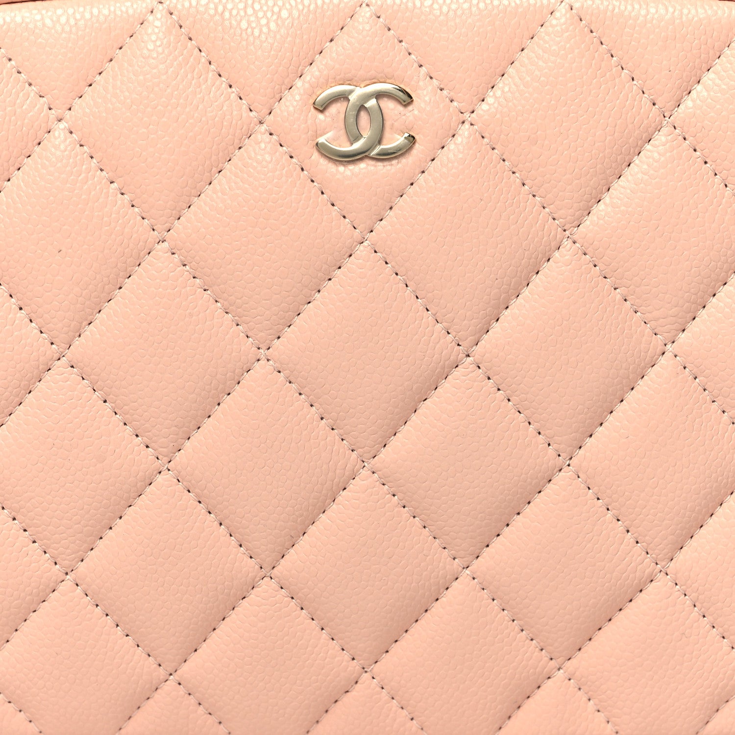 Chanel Caviar Quilted Medium Curvy Pouch Cosmetic Case Light Pink 8 of 10