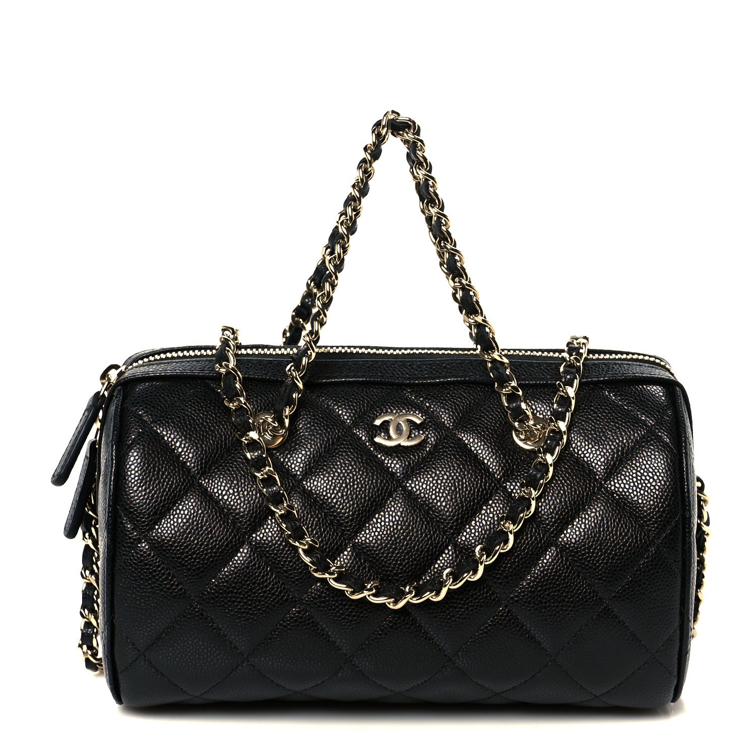 Chanel Caviar Quilted Barrel Clutch With Chain Black 1 of 11