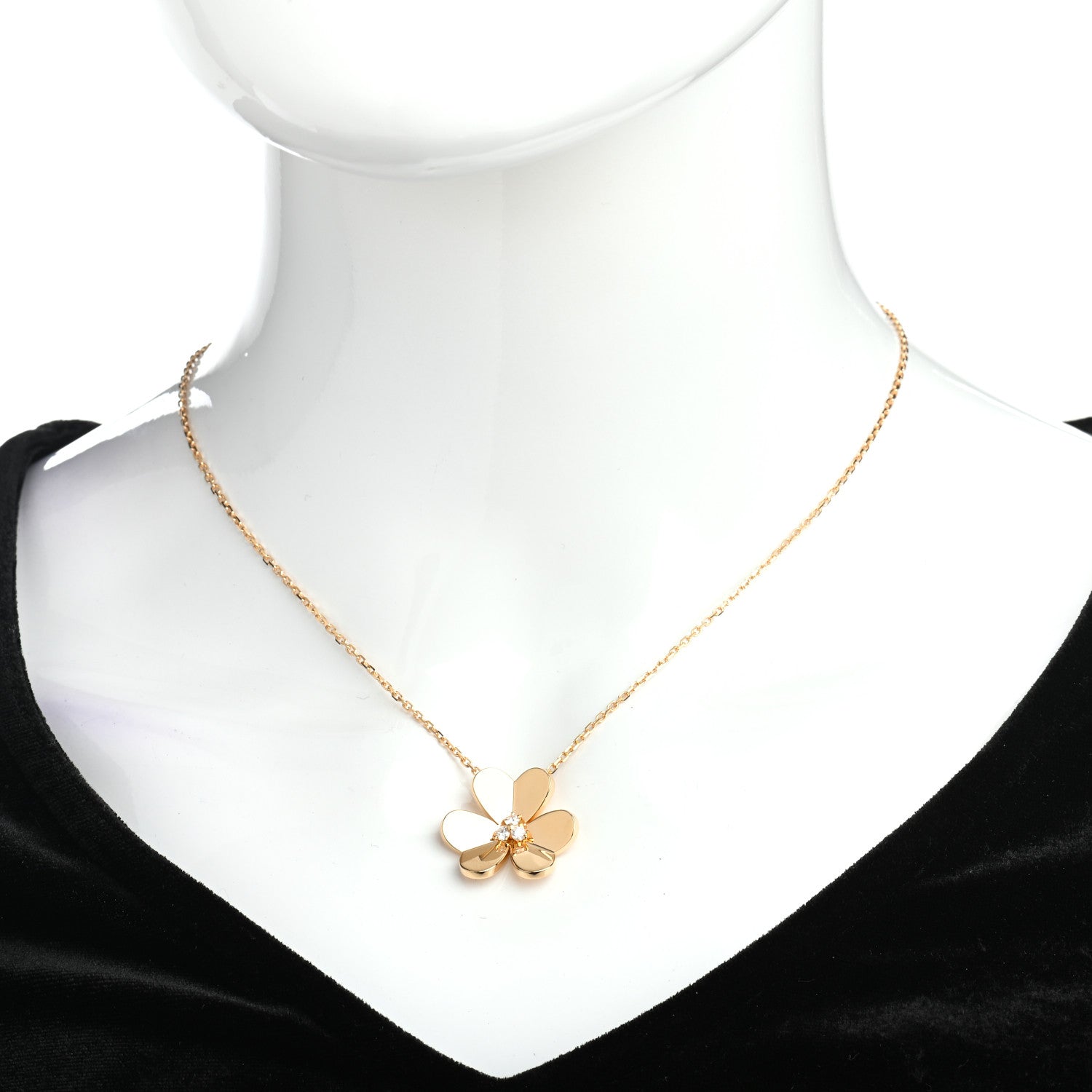 Van Cleef & Arpels 18K Yellow Gold Diamond Large Frivole Pendant Necklace 2 of 5