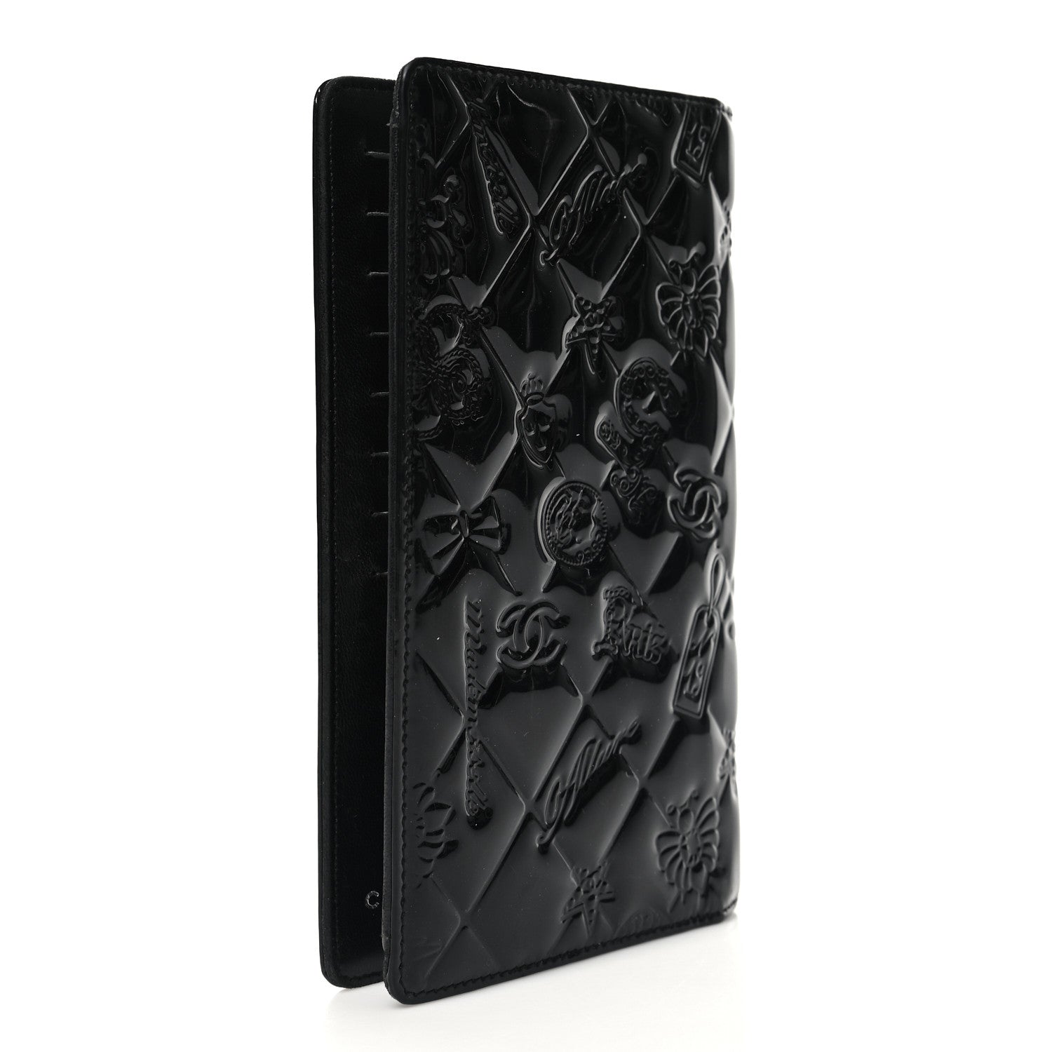Chanel Patent Calfskin Lucky Symbols Yen Wallet Black 3 of 9