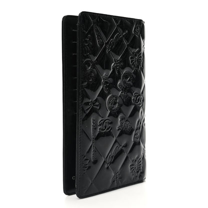 Chanel Patent Calfskin Lucky Symbols Yen Wallet Black 3 of 9