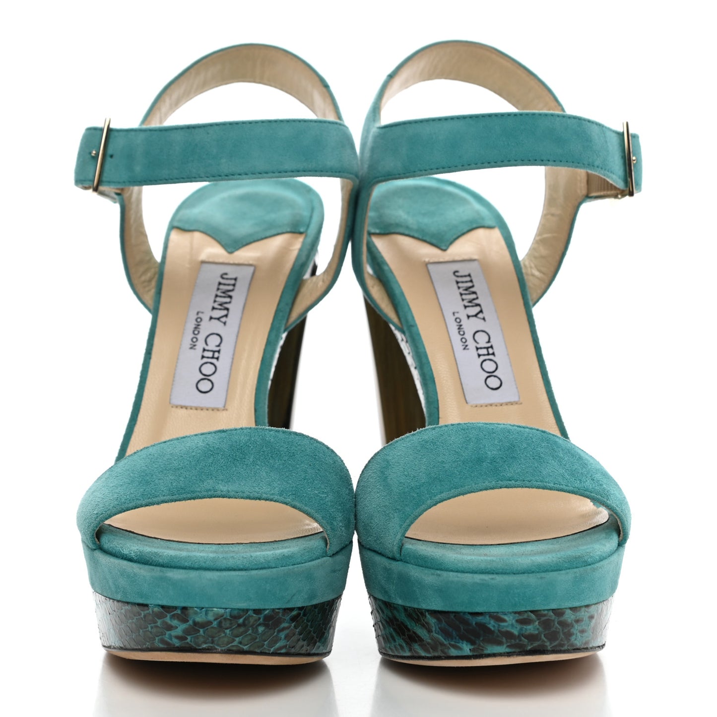 Suede Elaphe Horn Heel 130 Sandals 37 Malibu
