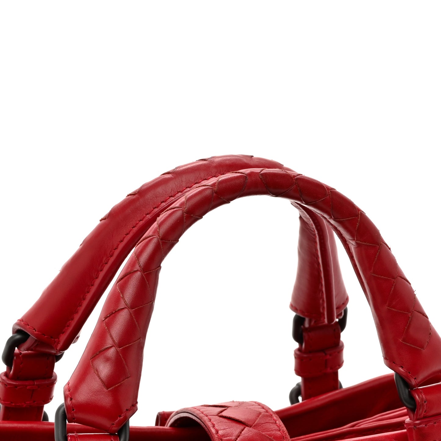 Nappa Intrecciato Small Roma Tote Red
