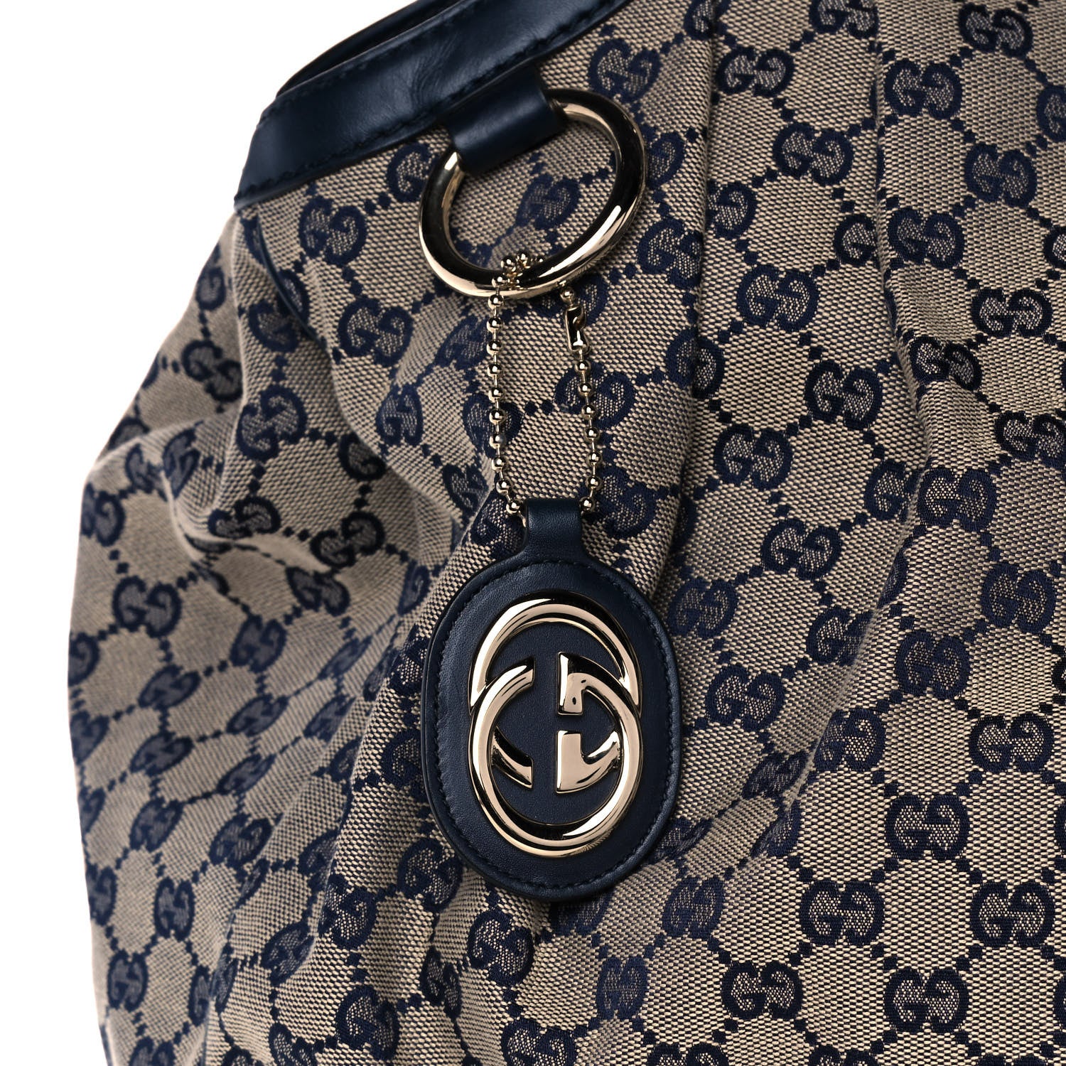 Gucci Monogram Calfskin Large Sukey Tote Beige Blue 9 of 12